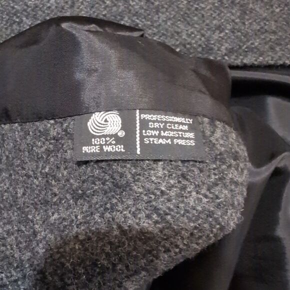 Vintage Portrait Wool Long Duster Coat Women's Size XL Black Button Front EUC - Picture 6 of 11